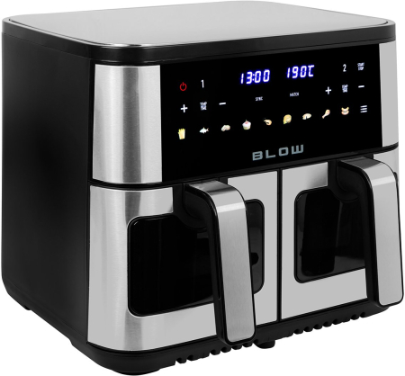 Friteuză cu Aer Cald BLOW Double, 2600 W, Capacitate 9 L, Touch, Grill, Negru pukika.ro [1]