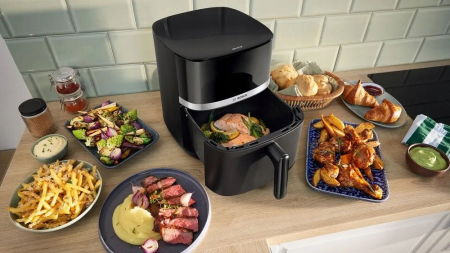Friteuză cu Aer Cald Bosch Serie 4, 2050 W, Capacitate 6.1 L, Touch, Grill, Negru pukika.ro [7]
