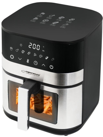Alte produse - Friteuză cu Aer Cald Esperanza, 1400 W, Capacitate 5 L, Touch, Negru pukika.ro