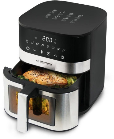 Friteuză cu Aer Cald Esperanza, 1400 W, Capacitate 5 L, Touch, Negru pukika.ro [2]