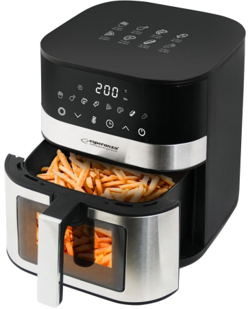 Friteuză cu Aer Cald Esperanza, 1400 W, Capacitate 5 L, Touch, Negru pukika.ro [1]