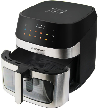 Friteuză cu Aer Cald Esperanza, 1600 W, Capacitate 8 L, Touch, Negru pukika.ro [3]