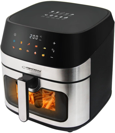 Alte produse - Friteuză cu Aer Cald Esperanza, 1600 W, Capacitate 8 L, Touch, Negru pukika.ro