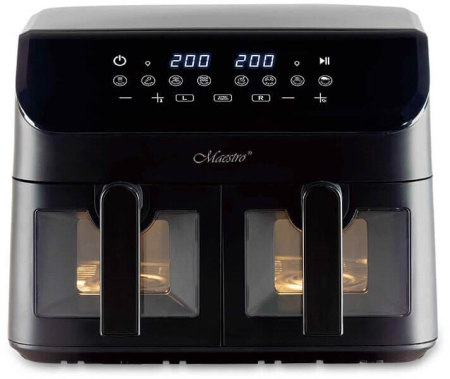 Alte produse - Friteuză cu Aer Cald Maestro, 2000 W, Capacitate 9 L (2 x 4.5 L), Touch, Negru pukika.ro