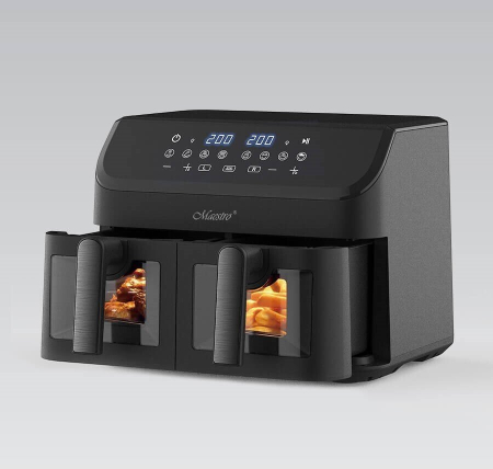 Friteuză cu Aer Cald Maestro, 2000 W, Capacitate 9 L (2 x 4.5 L), Touch, Negru pukika.ro [1]