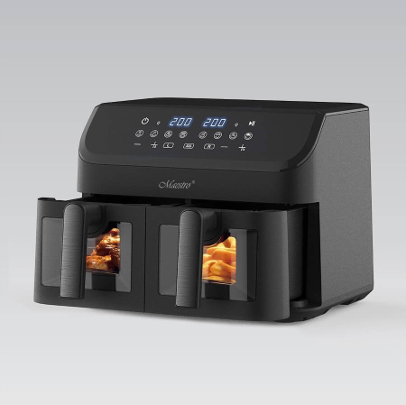 Friteuză cu Aer Cald Maestro MR-758, 1800 W, Capacitate 2 x 4,5 L, Funcție Temporizator, Termostat Reglabil, Negru pukika.ro [1]