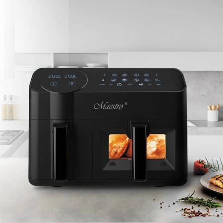 Friteuză cu Aer Cald Maestro MR-760, 2000 W, Capacitate 3.5 L + 6 L, Panou Digital, Temporizator, Termostat Reglabil, Negru pukika.ro [2]