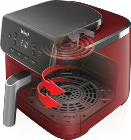 Friteuză cu Aer Cald Ninja AF140EUCM, 2000 W, Capacitate 4.7 L, 4 Funcții de Gătit, Coș Antiaderent, Display Digital, Rosu pukika.ro [3]
