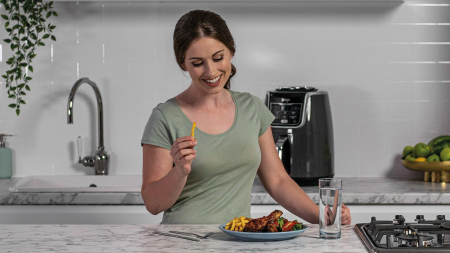 Friteuză cu Aer Cald Ninja AF160, 1750 W, Capacitate 5.2 L, 6 Funcții de Gătit, Funcție Rapid Crisp, Gri pukika.ro [7]