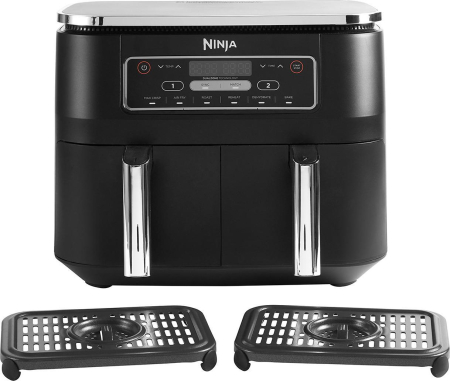 Friteuză cu Aer Cald Ninja AF300EU, 2470 W, Capacitate 7.6 L, Coșuri Duble, 6 Funcții de Gătit, Funcție Sync & Match, Negru pukika.ro [4]