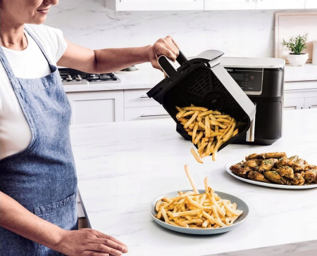 Friteuză cu Aer Cald Ninja AF451EU, 2470 W, Capacitate 9.5 L, Senzor Temperatură, 6 Funcții de Gătit, Coșuri Duble, Display Digital, Negru pukika.ro [2]