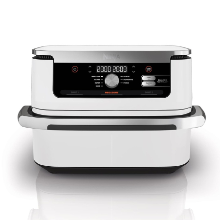 Electrocasnice pentru bucatarie - Friteuză cu Aer Cald Ninja AF500EUWH, 2470 W, Capacitate 10.4 L, 2 Zone de Gătit, Funcții Multiple, Display Digital, Alb pukika.ro