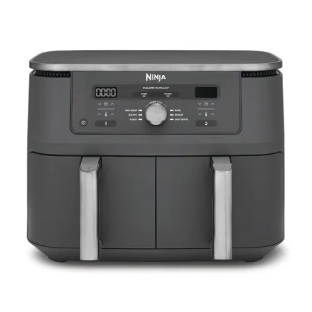 Alte produse - Friteuză cu Aer Cald Ninja DZ400EU, 2470 W, Capacitate 9.5 L, 2 Coșuri Indepedente, 6 Funcții de Gătit, Funcție Sync & Match, Gri pukika.ro