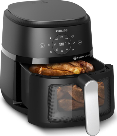 Friteuză cu Aer Cald Philips 2000 series, 1500 W, Capacitate 4.2 L, Grill, Negru pukika.ro [1]