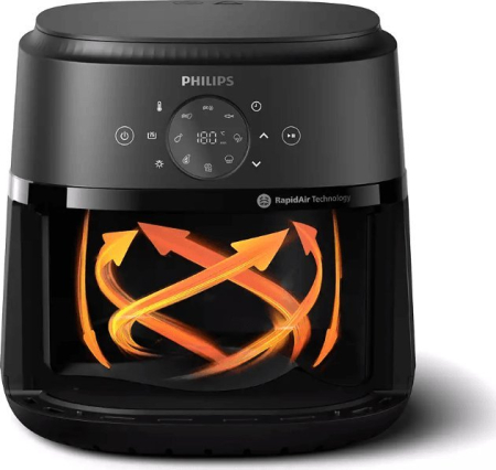 Friteuză cu Aer Cald Philips 2000 series, 1700 W, Capacitate 6.2 L, Touch, Rapid Air, Negru pukika.ro [1]