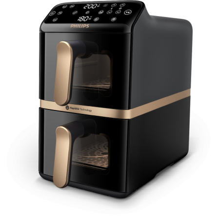Friteuză cu Aer Cald Philips 4000 series Dual, 2750 W, Capacitate 10 L, Touch, Grill, Negru pukika.ro [1]