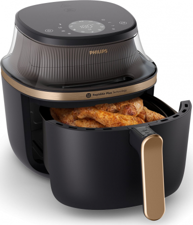 Friteuză cu Aer Cald Philips AirFryer 3000 Series XXL NA342/00, 7.2 L, 2000 W, RapidAir Plus cu Fereastră, Touch Display, Negru pukika.ro [1]