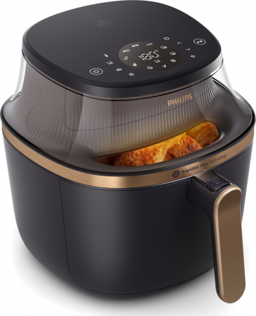Electrocasnice pentru bucatarie - Friteuză cu Aer Cald Philips AirFryer 3000 Series XXL NA342/00, 7.2 L, 2000 W, RapidAir Plus cu Fereastră, Touch Display, Negru pukika.ro