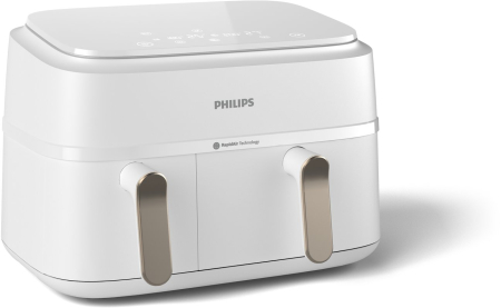 Friteuză cu Aer Cald Philips Double 3000 series, 2750 W, Capacitate 9 L, Touch, Rapid Air, Alb pukika.ro [1]