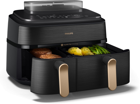 Friteuză cu Aer Cald Philips Dual, 2750 W, Capacitate 9 L, Touch, Rapid Air, 12 Programe, Negru pukika.ro [3]
