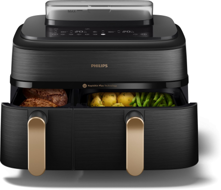 Friteuză cu Aer Cald Philips Dual, 2750 W, Capacitate 9 L, Touch, Rapid Air, 12 Programe, Negru pukika.ro [4]