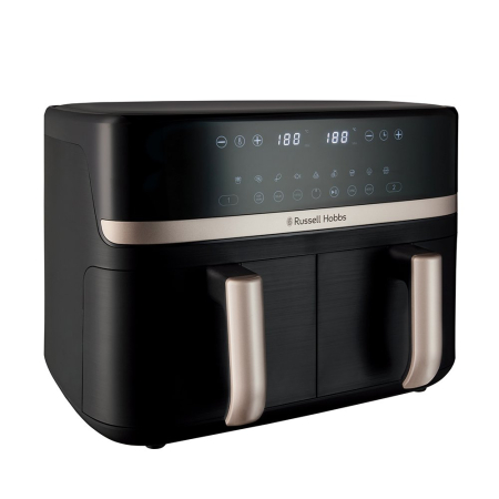 Friteuză cu Aer Cald Russell Hobbs Dual, 2800 W, Capacitate 9 L, Touch, Negru pukika.ro [1]