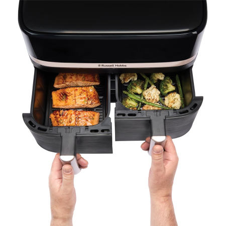 Friteuză cu Aer Cald Russell Hobbs Dual, 2800 W, Capacitate 9 L, Touch, Negru pukika.ro [6]