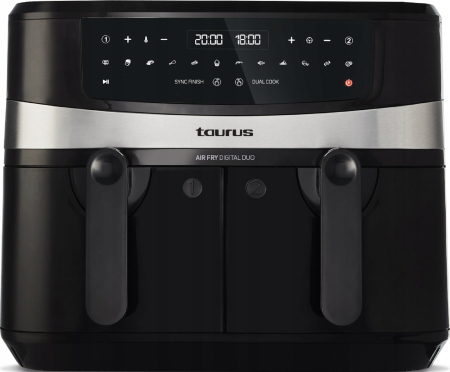 Promotii - Friteuză cu Aer Cald Taurus 973980000, 2200 W, Capacitate 9 L, Funcții Air Fry, Grill, Bake, Negru pukika.ro