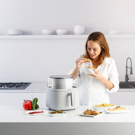 Friteuză cu Aer Cald Taurus EST9739900L, 1550 W, Capacitate 6 L, Funcții Air Fry, Grill, Gri pukika.ro [5]