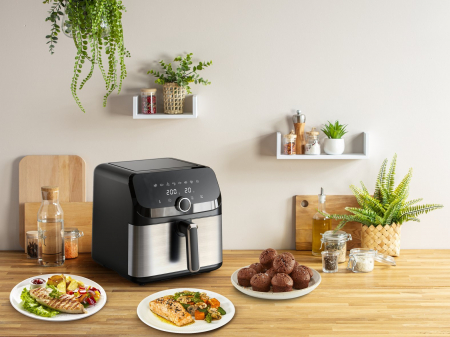 Friteuză cu Aer Cald Tefal Easy Fry Mega EY855D10, 7.5 L, 2020 W, 8 Programe, Negru pukika.ro [8]