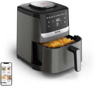 Electrocasnice pentru bucatarie - Friteuză cu Aer Cald Tefal Easy Fry Silence Essential EY551HE0 Air Fryer 5 L, 1670 W, 10 programe, Ultra-Silențioasă, Negru pukika.ro