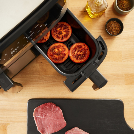 Friteuză cu Aer Cald Tefal EY905D10, 2700 W, Capacitate 8.3 L, 2 Coșuri, Funcții Air Fry, Grill, Timer Digital, Negru pukika.ro [8]