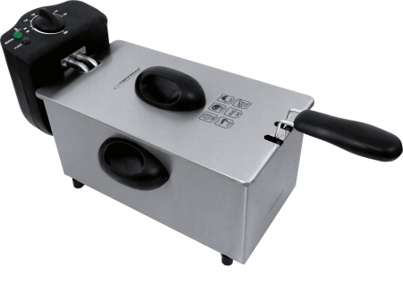 Friteuză Electrică Esperanza EKG010 Fryer, 3 L, 2000 W, Inox, Termostat Ajustabil, Argintiu pukika.ro [1]
