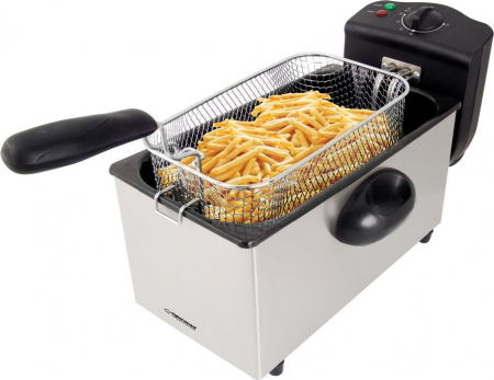 Promotii - Friteuză Electrică Esperanza EKG010 Fryer, 3 L, 2000 W, Inox, Termostat Ajustabil, Argintiu pukika.ro