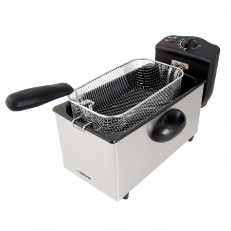 Friteuză Electrică Esperanza EKG010 Fryer, 3 L, 2000 W, Inox, Termostat Ajustabil, Argintiu pukika.ro [2]
