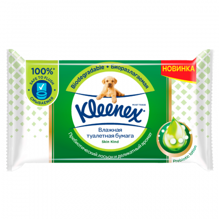 Igiena Si Ingrijire - Hartie igienica umeda Kleenex Skin Kind, 1 pachet, 38 bucati