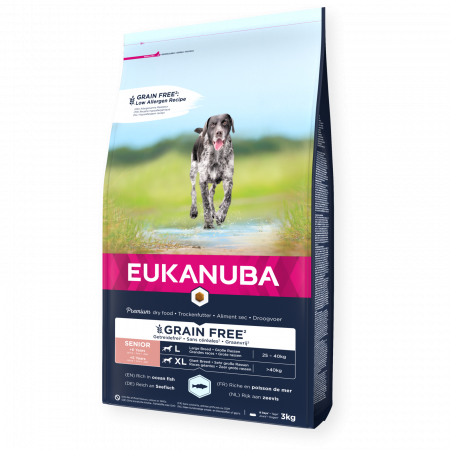 Hrana Pentru Caini - Hrana uscata Caini EUKANUBA Grain Free Senior Large and Giant breed Ocean fish 12 kg