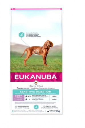 Hrana Pentru Caini - Hrana uscata Caini EUKANUBA Puppy Daily Care Sensitive Digestion 12 kg