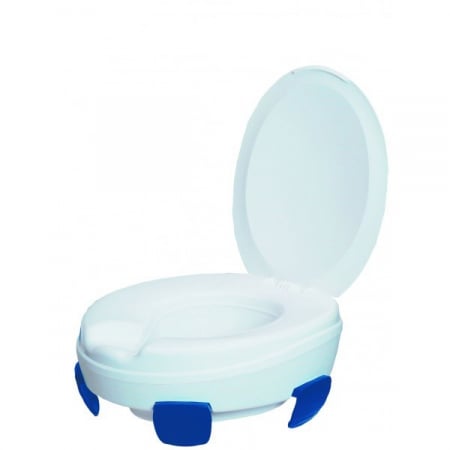 Inaltatoare Toaleta - Inaltator pentru toaleta cu capac, inaltime 11 cm, greutate maxima 185 Kg, Alb/Albastru pukika.ro