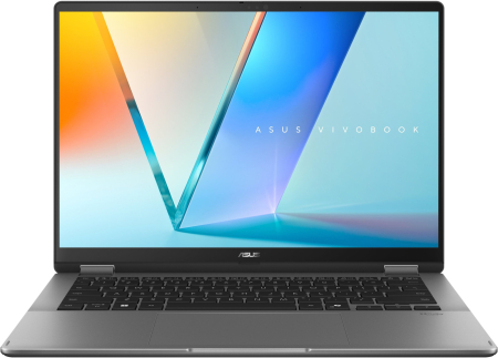 Laptop ASUS Vivobook 14 Flip, 14" WUXGA Touchscreen, Intel® Core™ Ultra 5 226V pana la 4.5 GHz, 16 GB RAM LPDDR5x, 512 GB SSD, Windows 11 Home, Matte Grey [1]