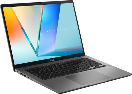 Laptop ASUS VivoBook S14, 14" WUXGA, AMD Ryzen™ 5 220 pana la 4.9 GHz, 16 GB RAM DDR5, 512 GB SSD, AMD Radeon, Free Dos, Matte Grey [1]