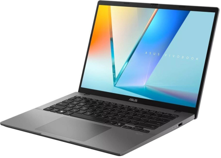 Laptop ASUS VivoBook S14, 14" WUXGA, AMD Ryzen™ AI 7 445 pana la 4.6 GHz, 16 GB RAM DDR5, 512 GB SSD, AMD Radeon, Windows 11 Home, Matte Gray [1]