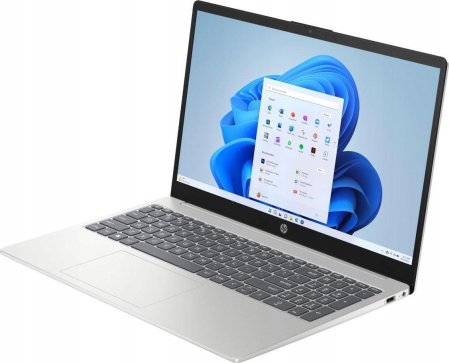 Laptop HP 15, 15.6" Full HD, AMD Ryzen™ 3 7320U pana la 4.1 GHz, 8 GB RAM LPDDR5 5500, 512 GB SSD, AMD Radeon Graphics, Windows 11 Home, Natural Silver [1]