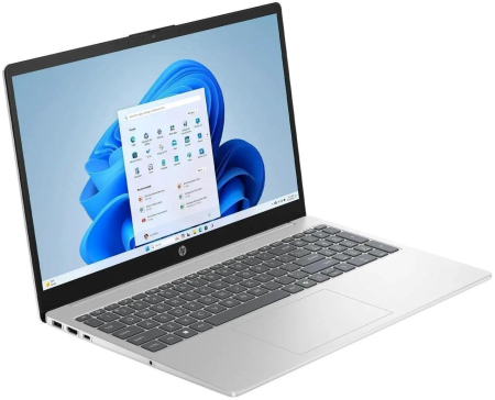 Laptop HP 15, 15.6" Full HD Touchscreen, Intel® Core™ i5 1334U pana la 4.6 GHz, 12 GB RAM DDR5 4800, 512 GB SSD, Intel Iris Xᵉ Graphics, Windows 11 Home, Silver [1]
