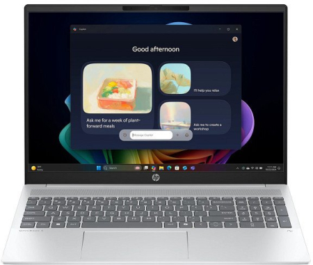 Laptopuri - Laptop HP OmniBook 5 AI, 16" 2K Touchscreen, AMD Ryzen™ AI 5 340 pana la 4.8 GHz, 16 GB RAM LPDDR5x 7500, 512 GB SSD, AMD Radeon Graphics, Windows 11 Home, Glacier Silver