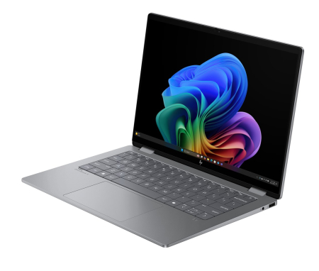Laptop HP OmniBook X Flip, 14" 2K Touchscreen, AMD Ryzen™ AI 5 340 pana la 4.8 GHz, 16 GB RAM LPDDR5x 7500, 512 GB SSD, AMD Radeon Graphics, Windows 11 Home, Meteor Silver [2]