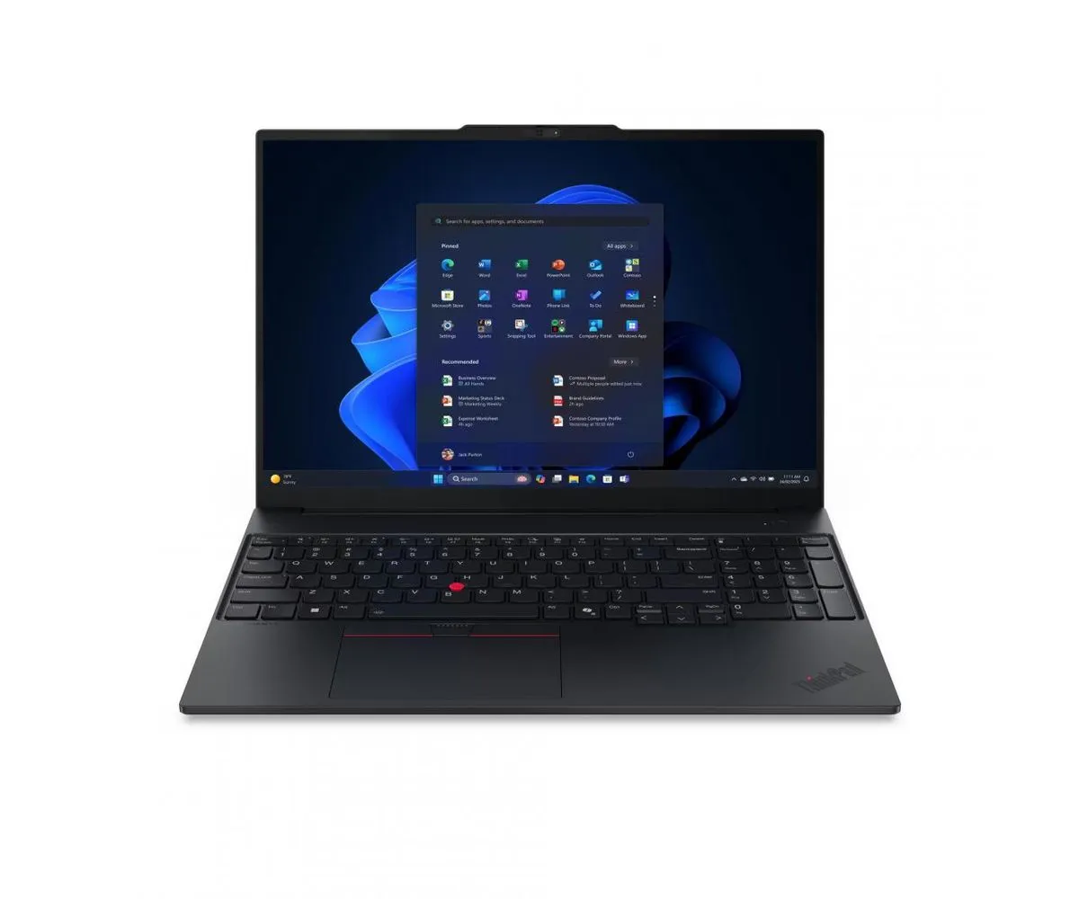 Laptopuri - Laptop Lenovo ThinkPad E16 G3, 16" WUXGA, Intel® Core™ Ultra 7 255H pana la 5.1 GHz, 16 GB RAM DDR5 5600, 512 SSD, Intel® Graphics, Free Dos, Black