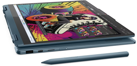 Laptop Lenovo Yoga 7 Hybrid (2-in-1), 14" WUXGA Touchscreen, AMD Ryzen™ AI 5 340 pana la 4.8 GHz, 16 GB RAM LPDDR5 6400, 512 GB SSD, AMD Radeon 840M, Windows 11 Home, Tidal Teal [4]