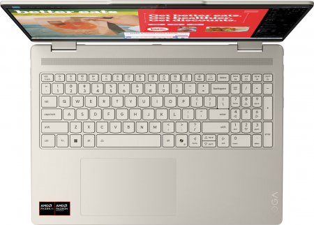 Laptop Lenovo Yoga 7 Hybrid (2-in-1), 16" 2.8K Touchscreen, AMD Ryzen™ AI 7 350 pana la 5 GHz, 16 GB RAM LPDDR5x 7500, 512 GB SSD, AMD Radeon 860M, Windows 11 Home, Seashell [6]