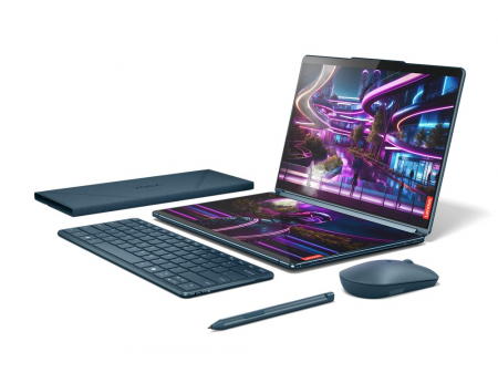 Laptop Lenovo Yoga Book 9 Hybrid (2-in-1), 13.3" 2.8K Touchscreen, Intel® Core™ Ultra 7 155U pana la 4.8 GHz, 32 GB RAM LPDDR5x 7467, 512 GB SSD, Intel Graphics, Windows 11 Home, Tidal Teal [1]